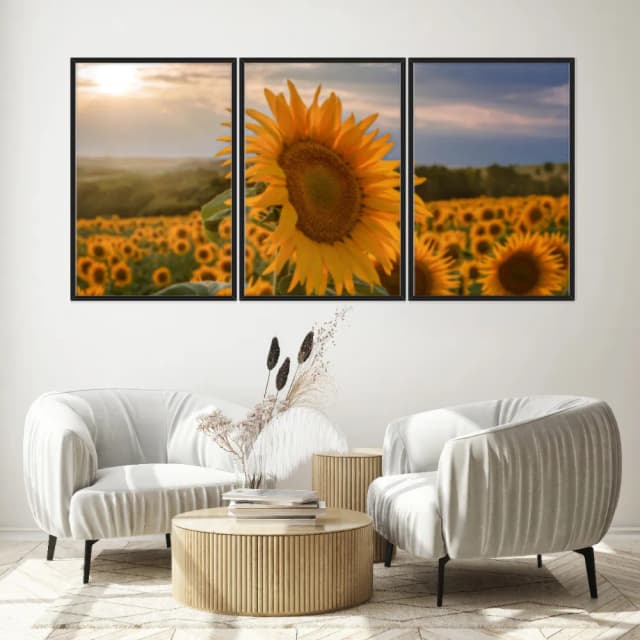 Kit Quadros Decorativos Girassol