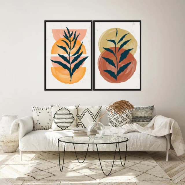 Kit Quadros Decorativos Planta Abstrata