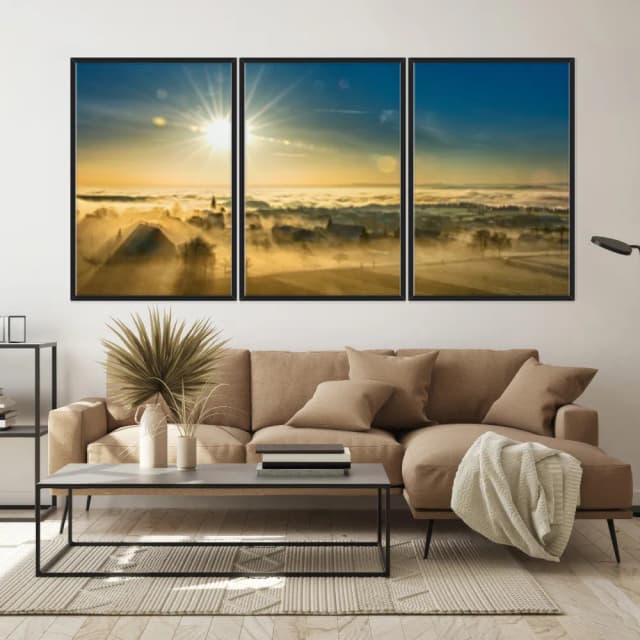 Kit Quadros Decorativos Pôr Do Sol