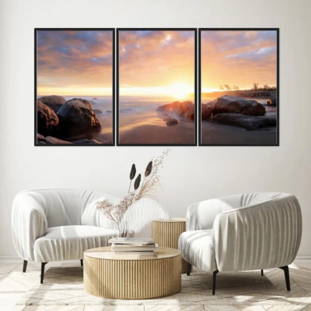 Kit Quadros Decorativos Pôr Do Sol