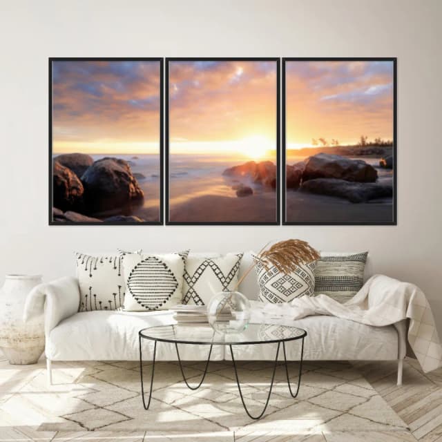 Kit Quadros Decorativos Pôr Do Sol