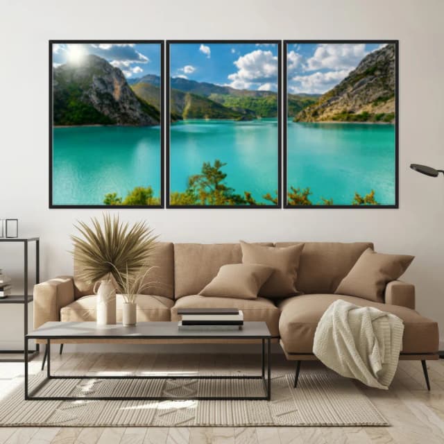 Kit Quadros Decorativos Lago E Montanha