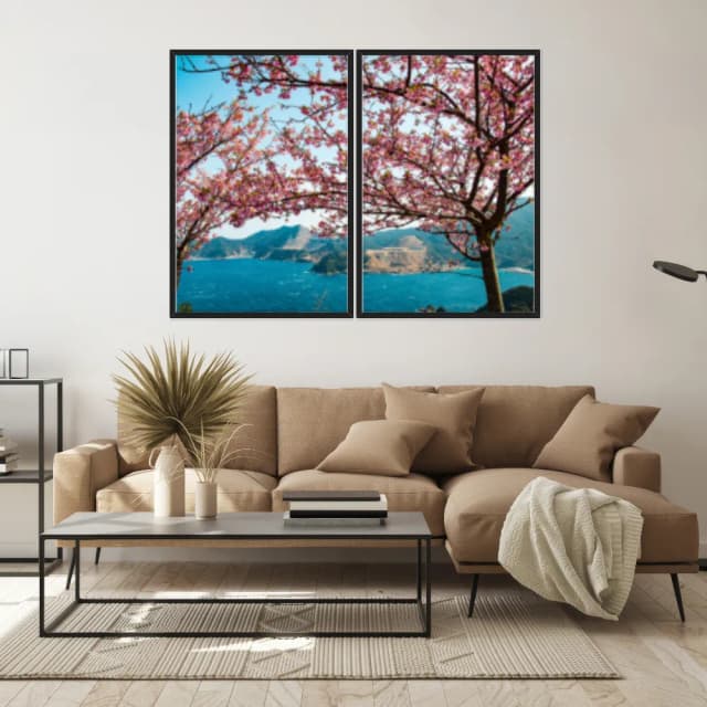 Kit Quadros Decorativos Árvore Rosa