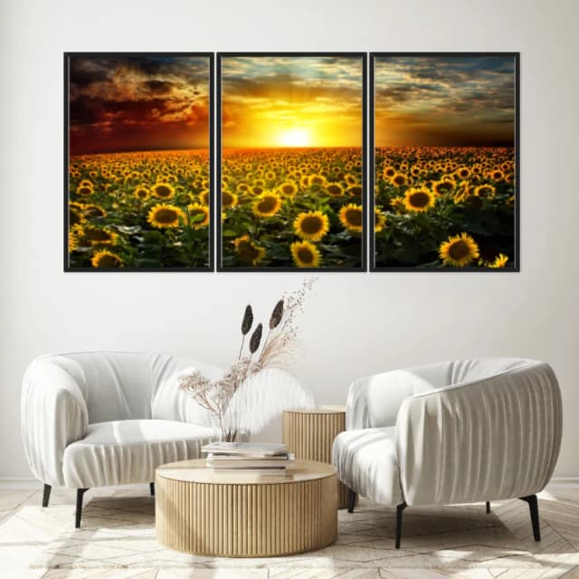 Kit Quadros Decorativos Girassol