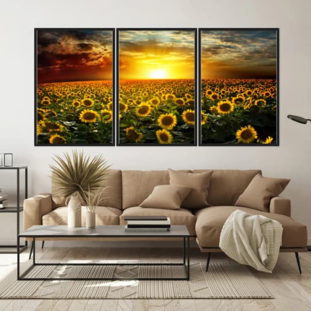 Kit Quadros Decorativos Girassol