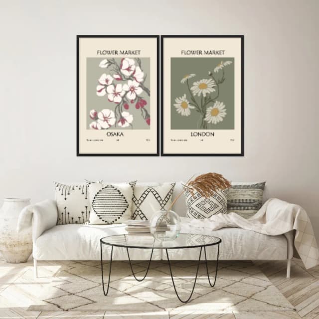 Kit Quadros Decorativos Flora Abstrata