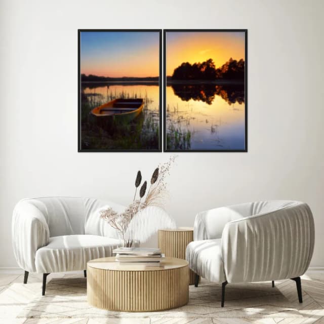 Kit Quadros Decorativos Pôr Do Sol