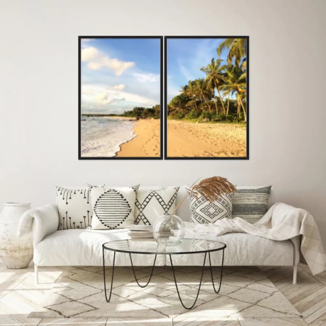 Kit Quadros Decorativos Coqueiro Na Praia