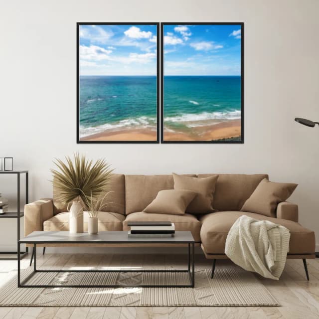 Kit Quadros Decorativos Mar Com Céu Azul