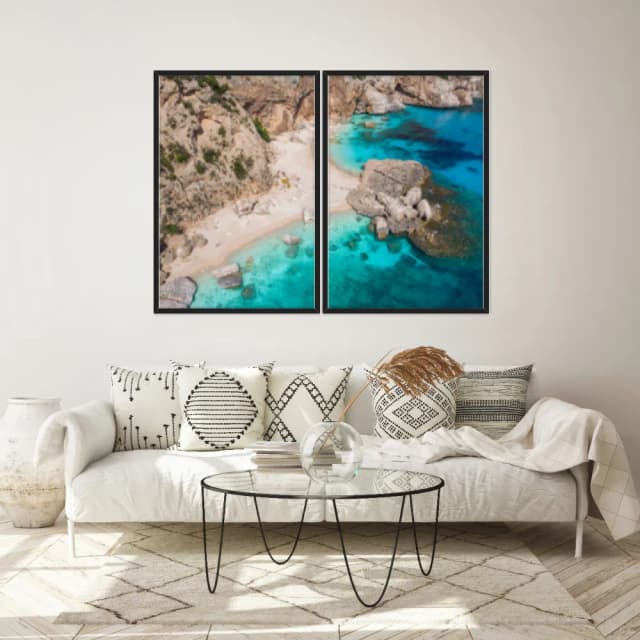 Kit Quadros Decorativos Mar Com Pedras