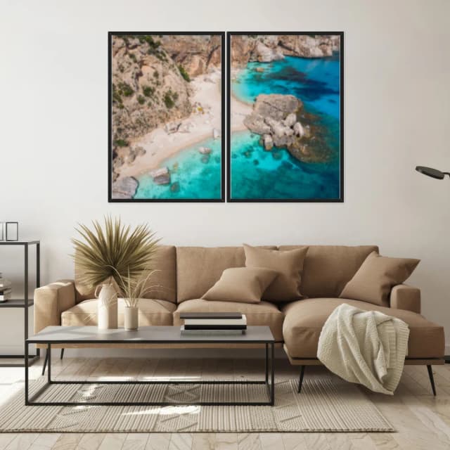 Kit Quadros Decorativos Mar Com Pedras