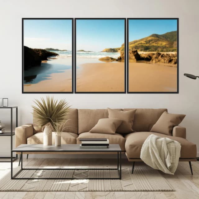 Kit Quadros Decorativos Mar Na Areia