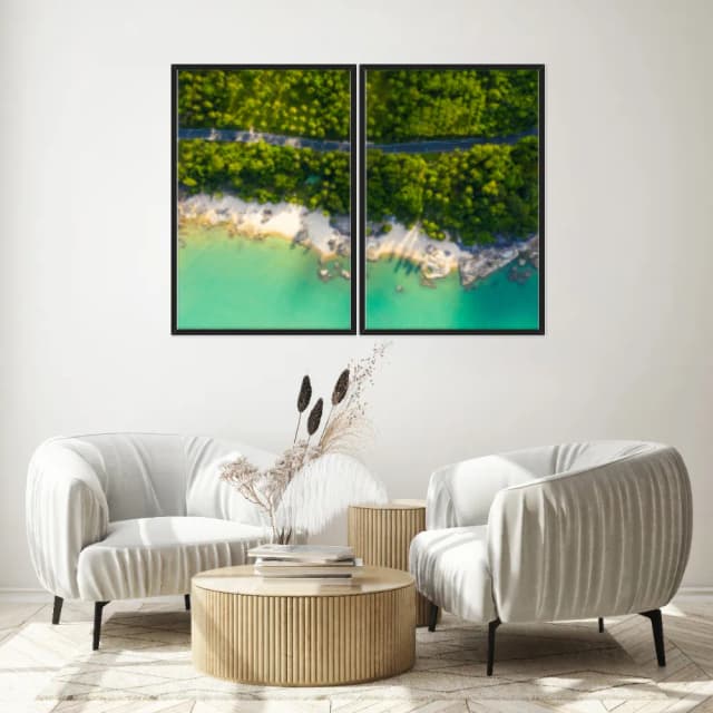 Kit Quadros Decorativos Estrada Com Vista Para O Mar