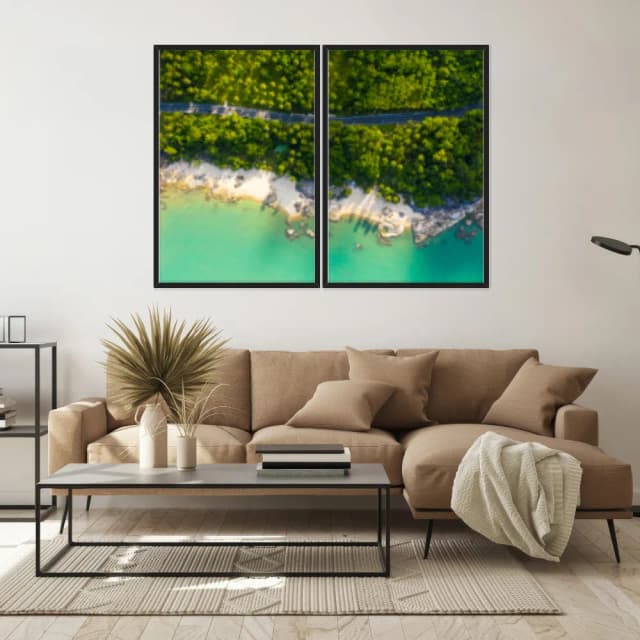 Kit Quadros Decorativos Estrada Com Vista Para O Mar