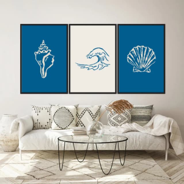 Kit Quadros Decorativos Minimalismo De Praia