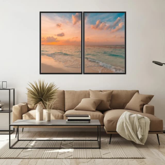 Kit Quadros Decorativos Mar Na Areia