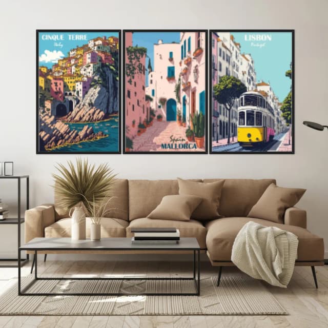 Kit Quadros Decorativos Portugal Espanha E Italia