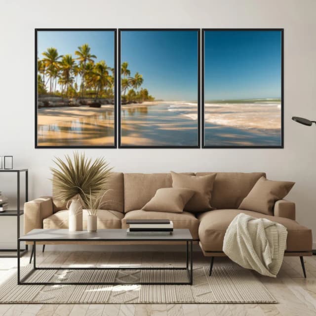 Kit Quadros Decorativos Coqueiro Na Praia