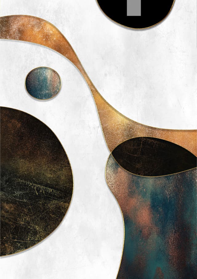 Arte Abstrata Decor Cor & Gold