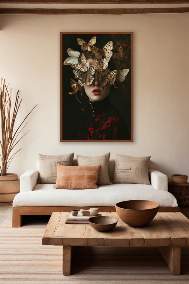 Woman and Butterflies